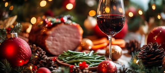 "Cozy Holiday Dinner with Festive Dishes and a Warm Atmosphere"
