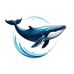 Fototapeta premium whale logo, isolated on white background