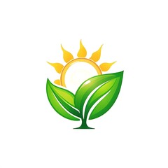 Obraz premium Solar Energy Green logo design, isolated on white background