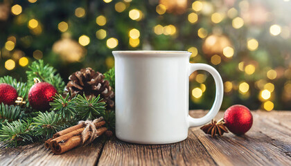 christmas white mug mockup
