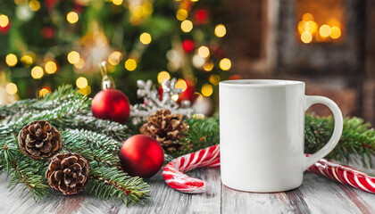 christmas white mug mockup