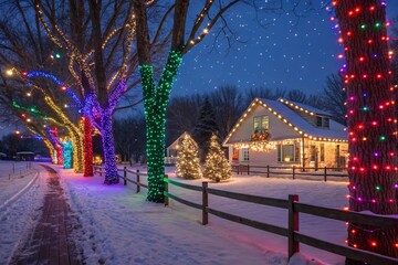 christmas tree at night