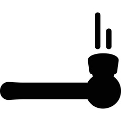 Simple vector icon cannabis smoking pipe