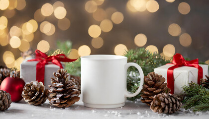christmas white mug mockup