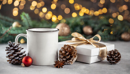 christmas white mug mockup