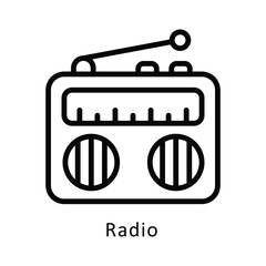 Radio vector Outline Icon...  .. Eps 10 file