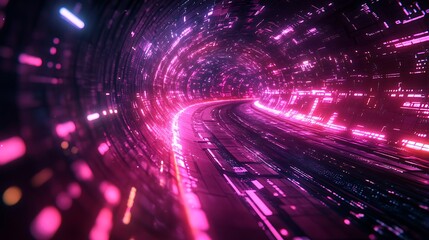 Fototapeta premium Futuristic 3d digital background with luminous interconnected network designs