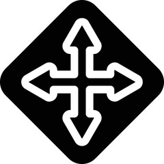 Simple vector icon crossroad sign