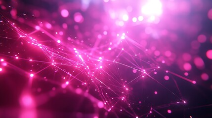 Fototapeta premium Futuristic luminous network of interconnected glowing lines in 3d cyber design