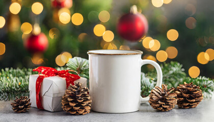 christmas white mug mockup