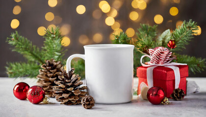 christmas white mug mockup