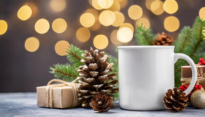 christmas white mug mockup
