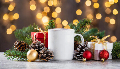 christmas white mug mockup
