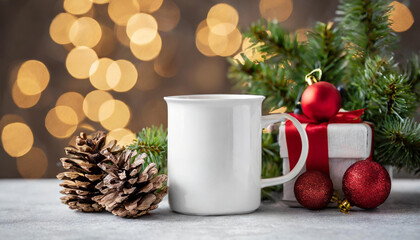 christmas white mug mockup
