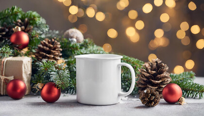 christmas white mug mockup