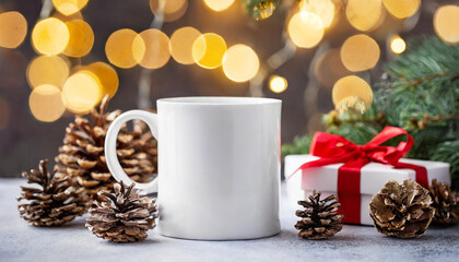 christmas white mug mockup