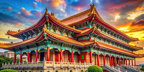 Fototapeta premium Taipei's buildings: colorful past, rich design.