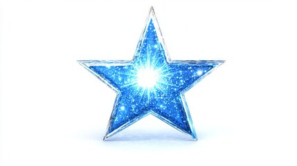 Obraz premium Sparkling Blue Star Graphic Design