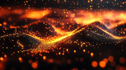 Obraz premium Technological digital 3d background with glowing patterns and cyber connections