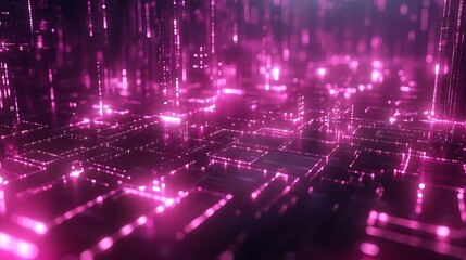 Obraz premium Futuristic 3d cyber grid featuring advanced glowing digital network elements