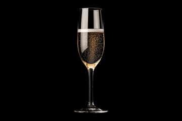 Champagne flute sparkling on a dark background for new year's eve