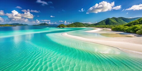 Whispering sands of Whitehaven Beach, Whitsundays.  Oceanic long exposure.