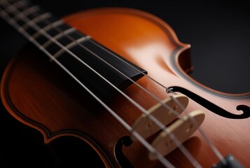 Fototapeta premium Musical Instruments A violin or guitar focusing on strings and b