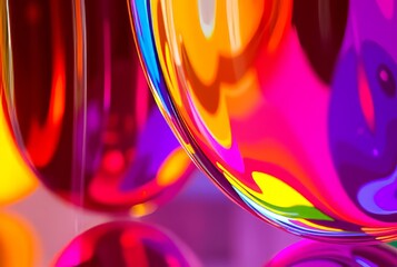 Vibrant Glass Reflections Close ups of reflections in colored gl