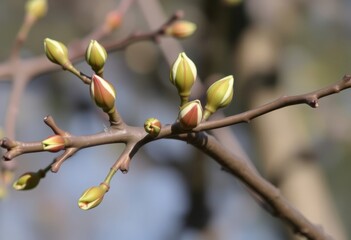 Leaf Budburst The emergence or opening of new buds on ash tree b