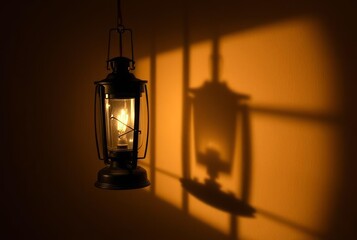 _ - A soft, warm shadow cast by a lantern, often diffused throug