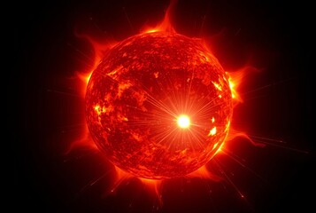 Obraz premium Solar Particle Event A sudden release of high energy particles f