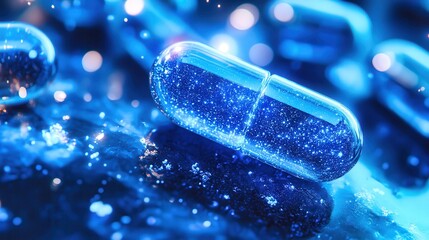 Innovative blue gel capsules creating the future of medicine