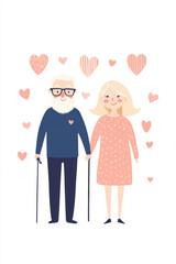 Image of an elderly married couple. Grandparents love each other