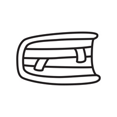 Doodle book icon with bookmarks handdrawn with pen. Vector illustration isolated on white background