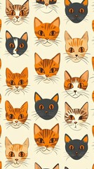 Obraz premium set of cats mobile phone wallpaper