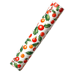 Beautiful Christmas wrapping paper isolated on transparent background 
