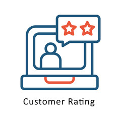 Customer Rating vector Two Colors Cricle Outline Icon.  .. Eps 10 file