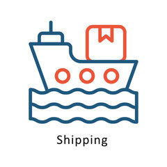 Shipping vector Two Colors Cricle Outline Icon.  .. Eps 10 file