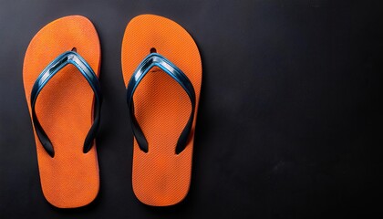 Flip flops on a black background