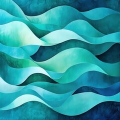 Swirling waves of blue textures evoke the calmness of ocean depths in an abstract composition designed for tranquility and creativity