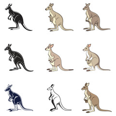 kangaro vector art and illustration