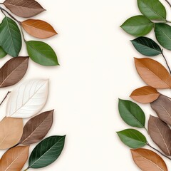 Elegant Autumn Leaves Frame Nature Border Fall Foliage Copy Space