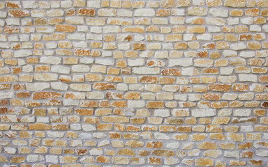 natural Old yellow brick wall, shade of yellow stone