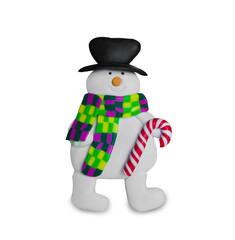 Snowman isolated on white background. Christamas snowman