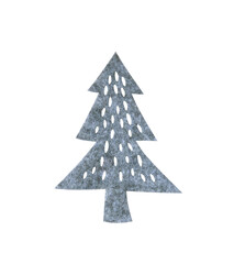 Christmas tree isolated on white background. New year tree sign. 