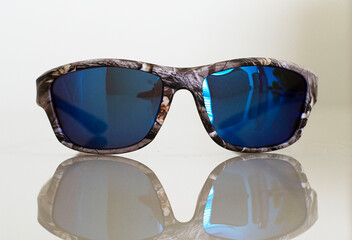 blue and camouflaged tactical sunglasses military model