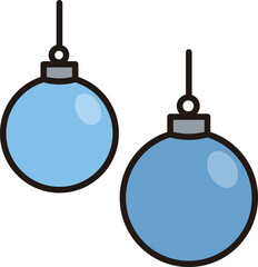 青色のオーナメント　クリスマス