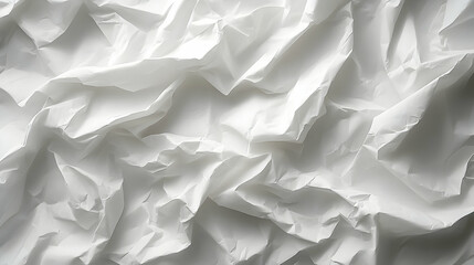 Obraz premium Abstract White Crumpled Paper Texture Background - A Detailed Image of Wrinkled Paper Creates a Visually Interesting and Textured Background for Designs and Projects.