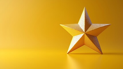 Obraz premium Vibrant Yellow Star with Glossy Texture in Minimalist Design