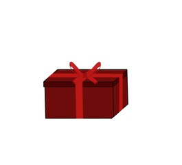 red gift box with ribbon